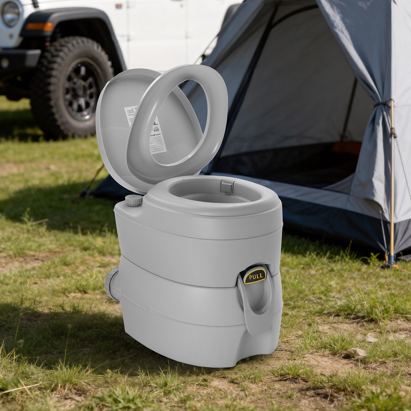 20L Camping Portable Detachable Toilet Removable for In/Outdoor Potty Commode