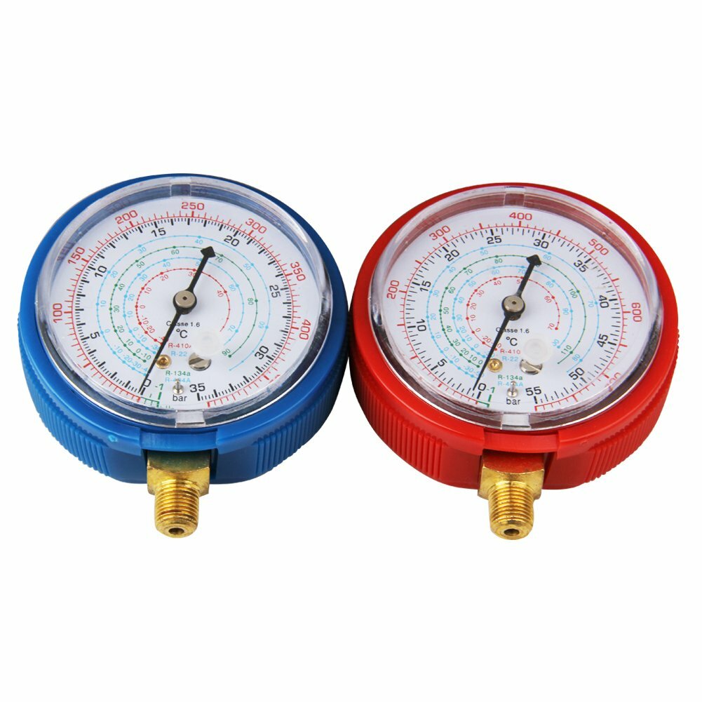 2 Air Conditioner HVAC AC A/C Refrigerant Low&High Pressure Gauge PSI KPA Tools