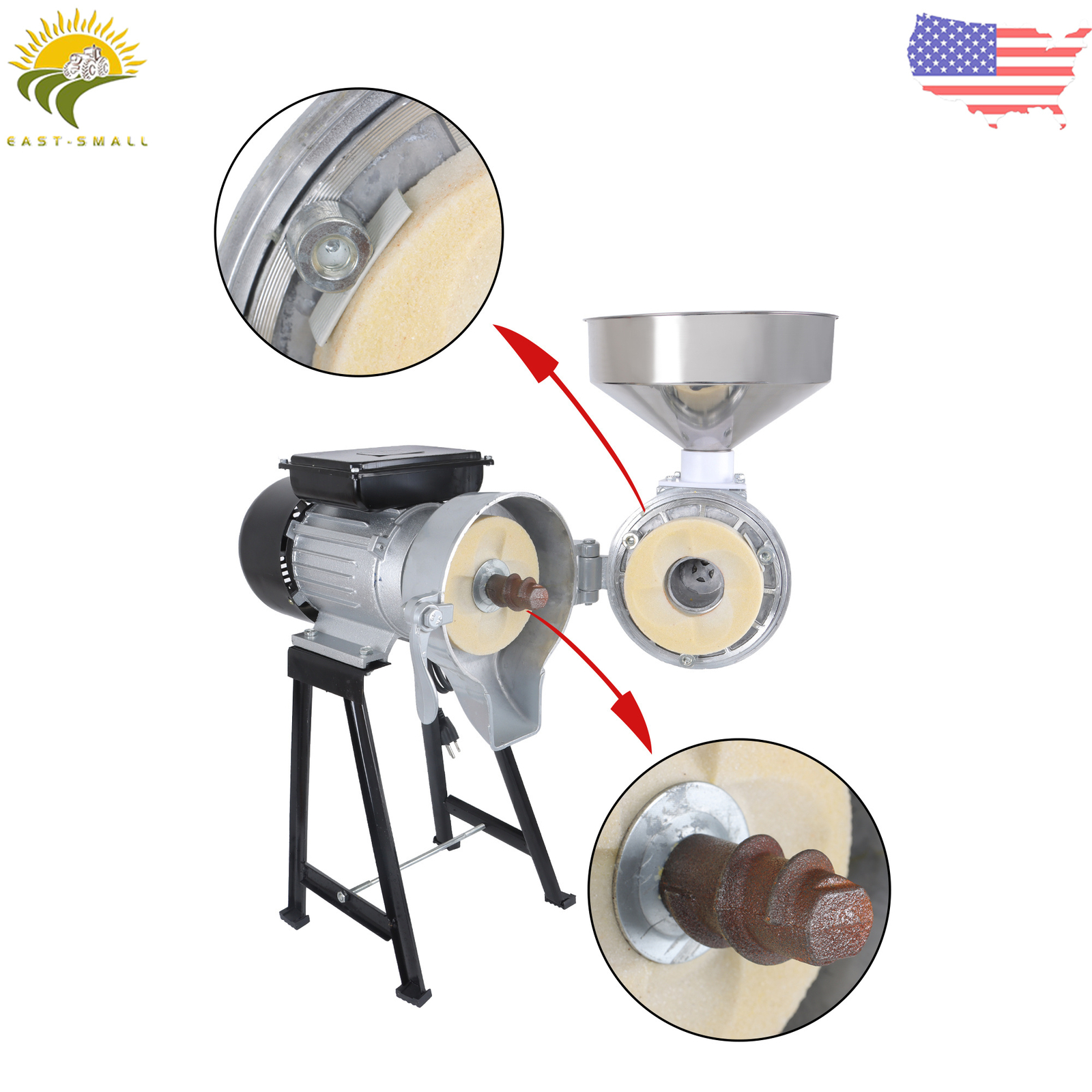 Electric Grinder Grain Mill 110V Corn Wheat Flour Cereal Wet & Dry 1500W