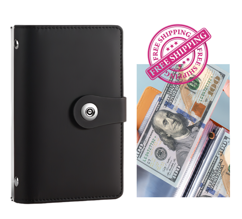 50 Pockets Dollar Bill Holders with PU Mini Binder Sleeves Protector for Notes