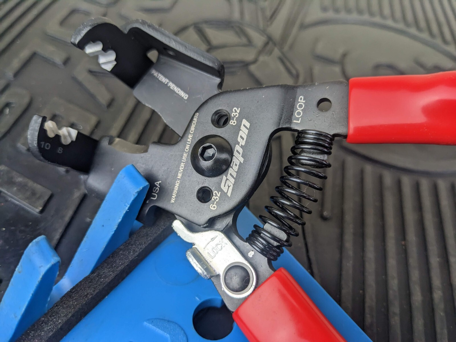 #bf266 Snap-on Tools USA RED Soft Grip 7" Inline Wire Stripper / Cutter PWCHHD7