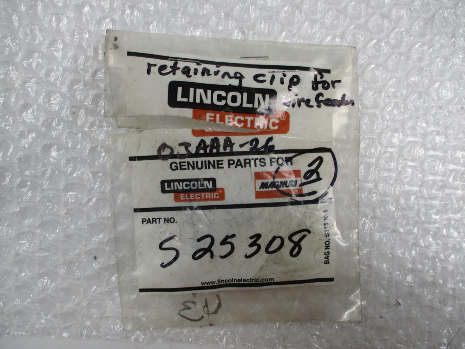 LINCOLN ELECTRIC 525308 RETAINING CLIP NSNP