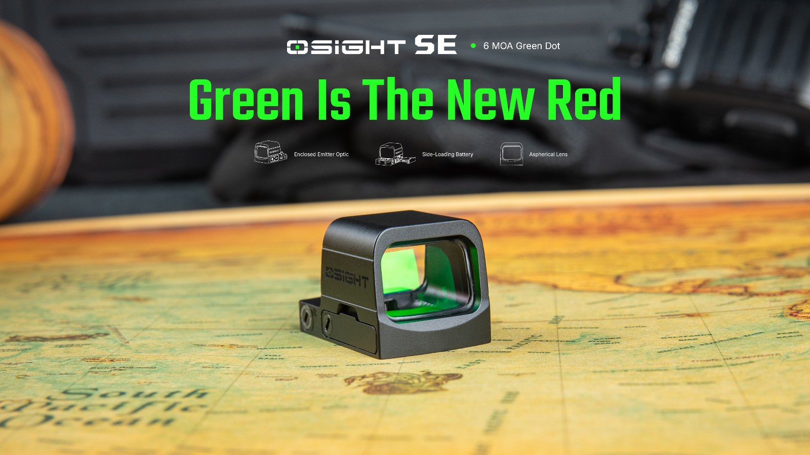 Olight Osight SE RMSc Footprint Enclosed 6 MOA Green Dot Sight