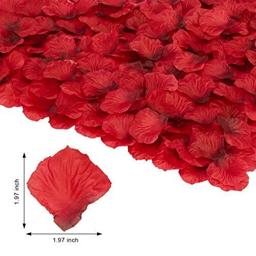 3000PCS Petalos De Rosa Rojo PÃ©talos de seda de flores artificiales Rojo oscuro