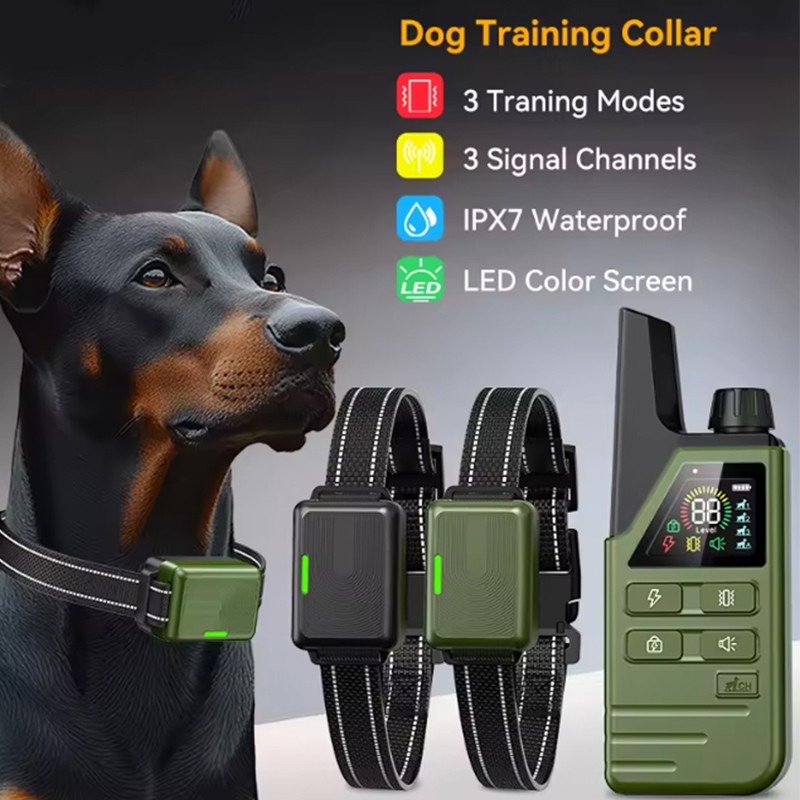 1-2 Dogs Training Collar 4500FT Remote Rechargeable Shock Dog Waterproof Trainer