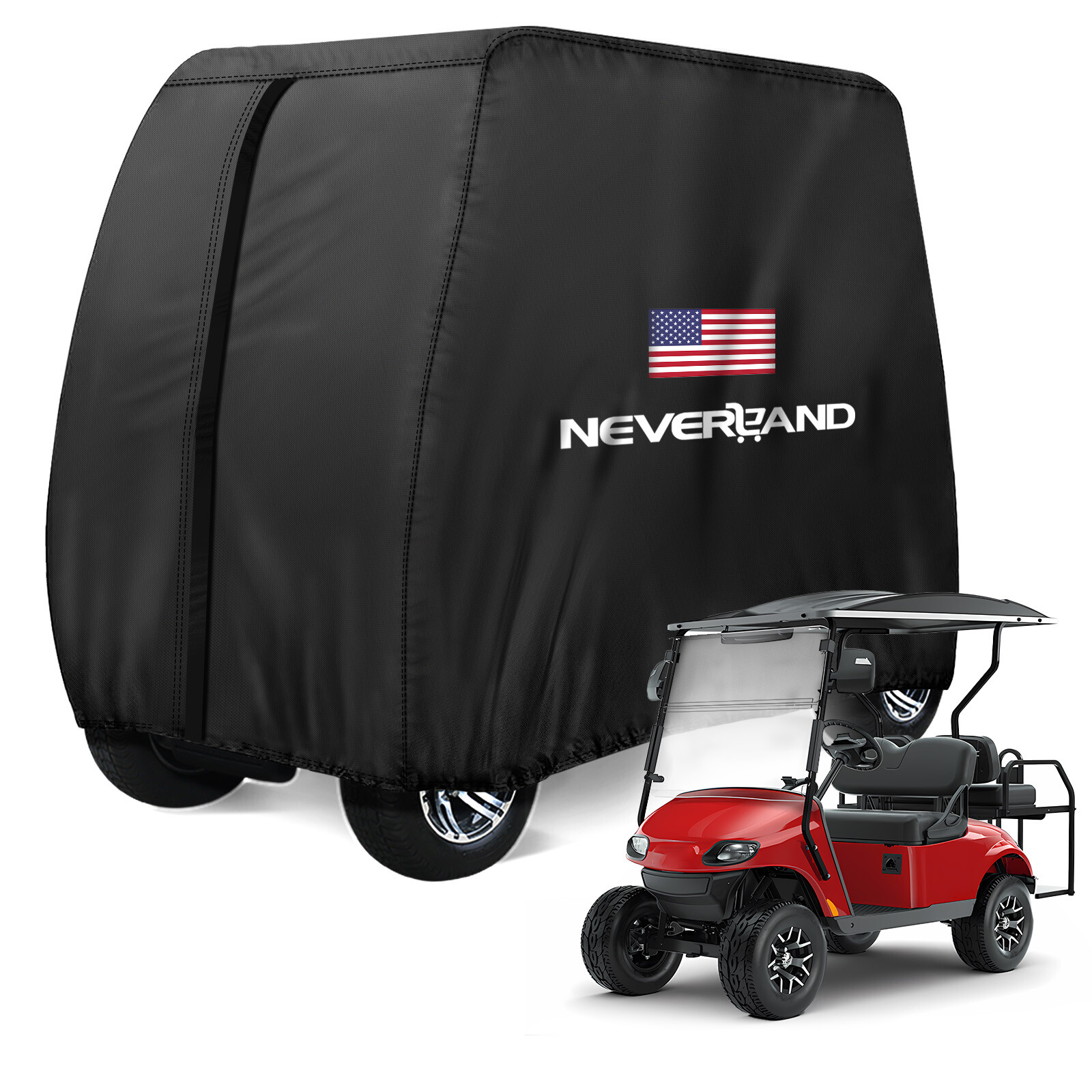 Heavy Duty Waterproof Golf Cart Cover Tarp 4 Passenger fits EZGO Club Car Yamaha