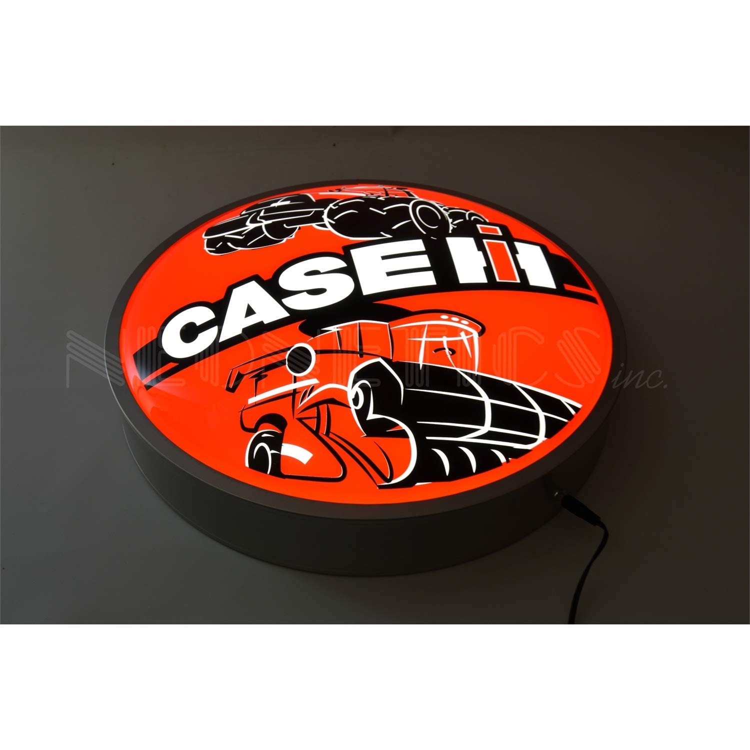 Neonetics 7CASE1 Backlit LED Lighted Round Sign Case IH 15 Diameter 4 Depth