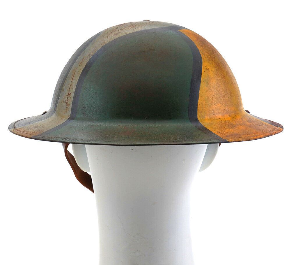 US WW1 Helmet M1917 Doughboy Brodie Helmet 82nd Airborne Cammo Hand Aged