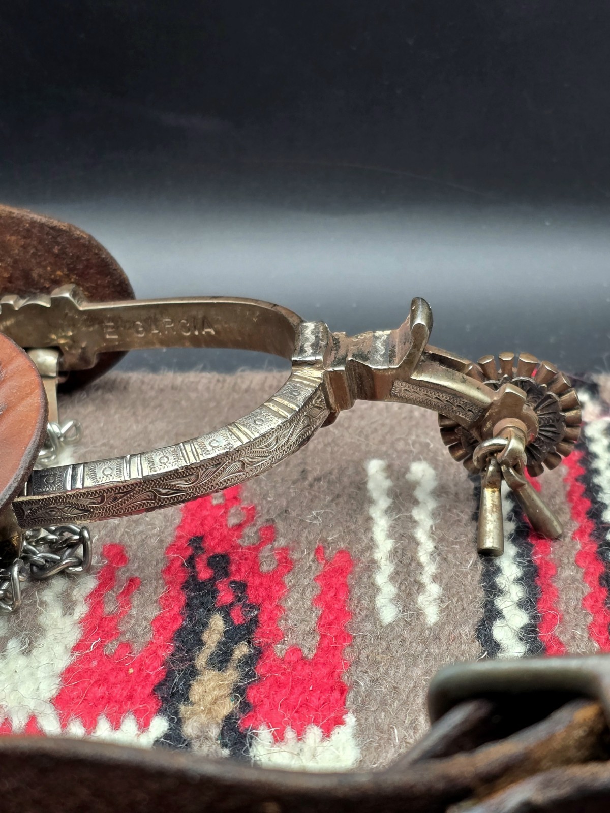 Vintage E. Garcia Silver Overlay Spurs