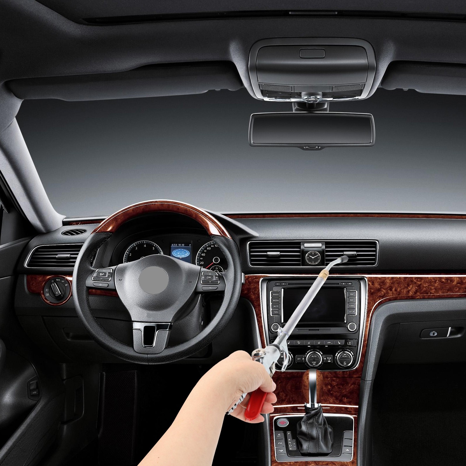 Heavy Duty Air Blow Gun 17–26in Extendable Nozzle High Flow Dust Clean1/4" Plug