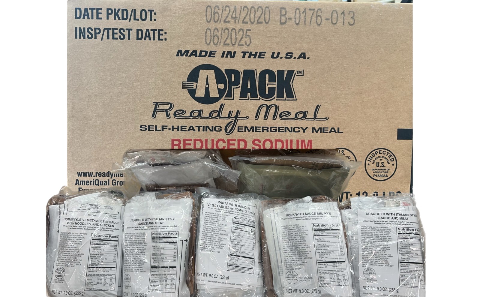 APack Mre Ready To Eat Reduced Sodium - Case of 12  6/25 insp date! apack A Pack