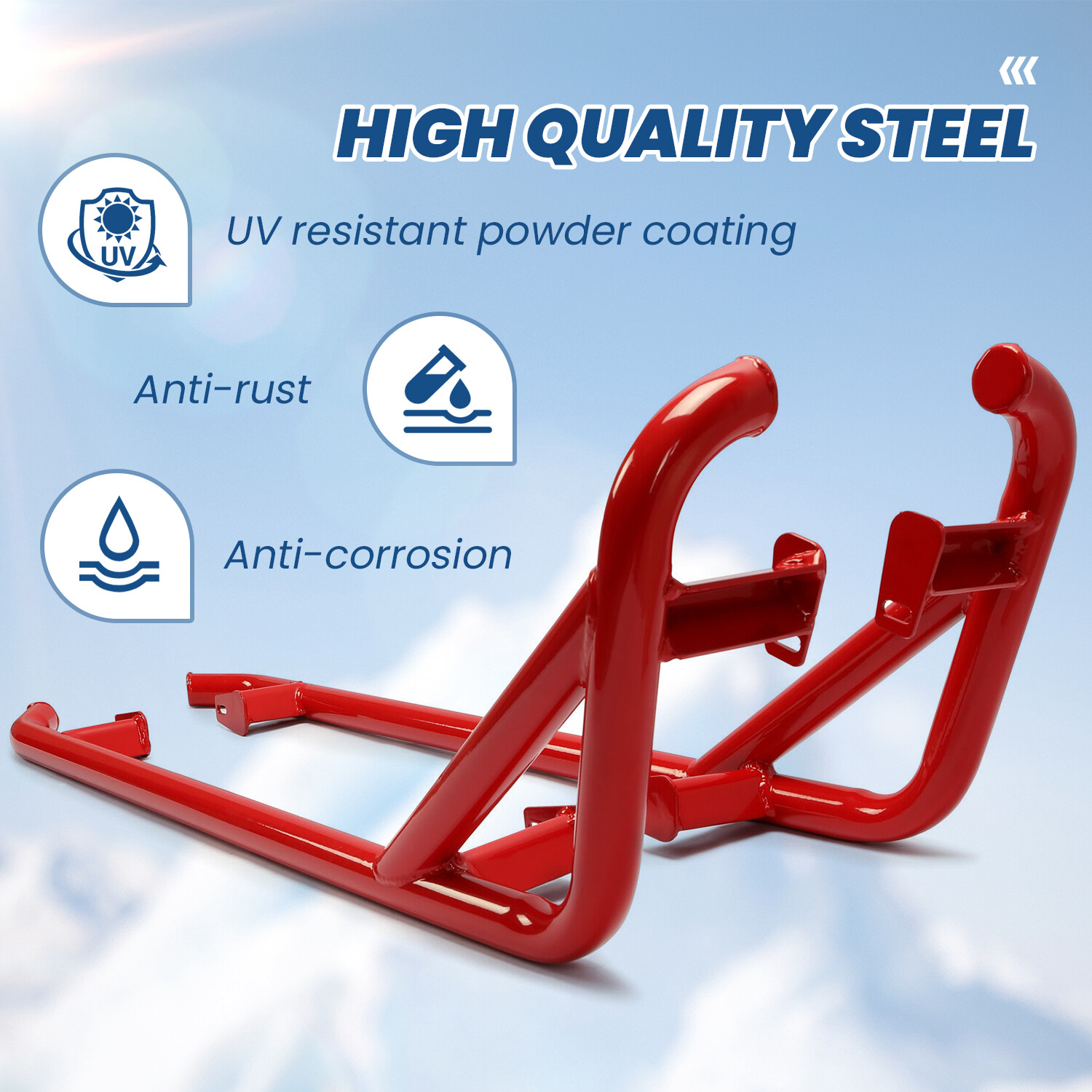 Side Steps Nerf Bars Rock Slider For 14-22 Polaris RZR XP 900 1000 Trail 2Dr RED