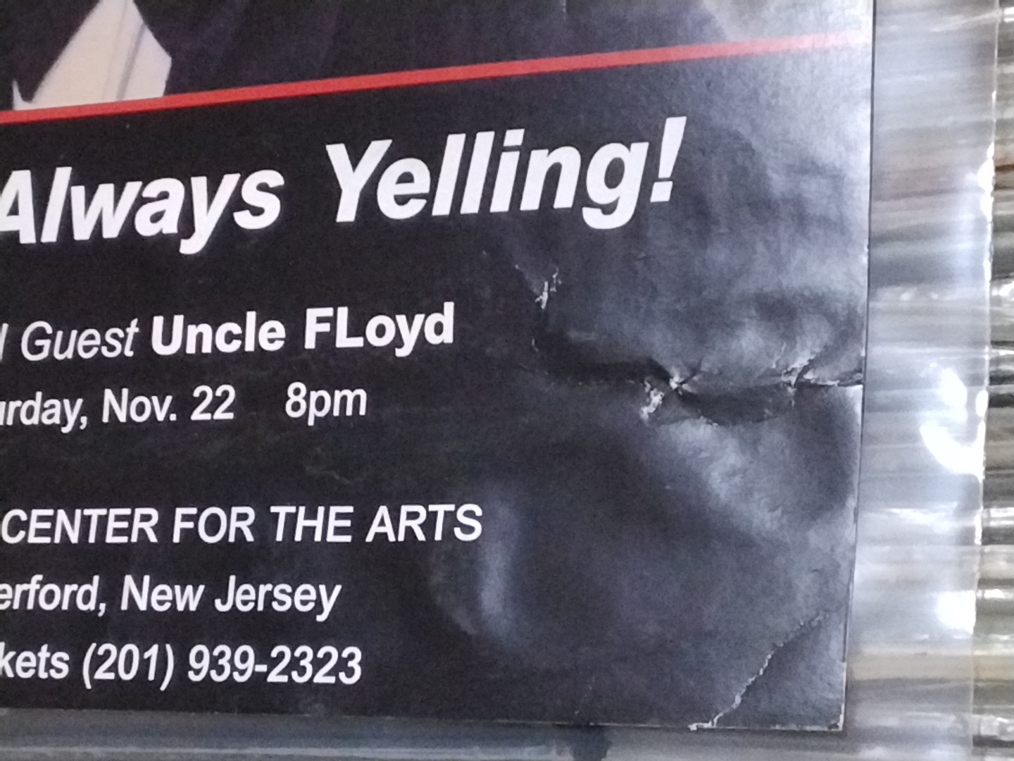 RARE ORIGINAL PAT COOPER UNCLE FLOYD COMEDY CONCERT POSTER RUTHERFORD NEW JERSEY