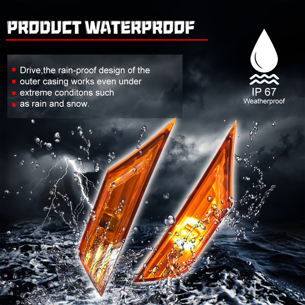 For 2016-2021 HONDA CIVIC Front Fender Side Marker Light Set RH LH W/ LED Bulbs