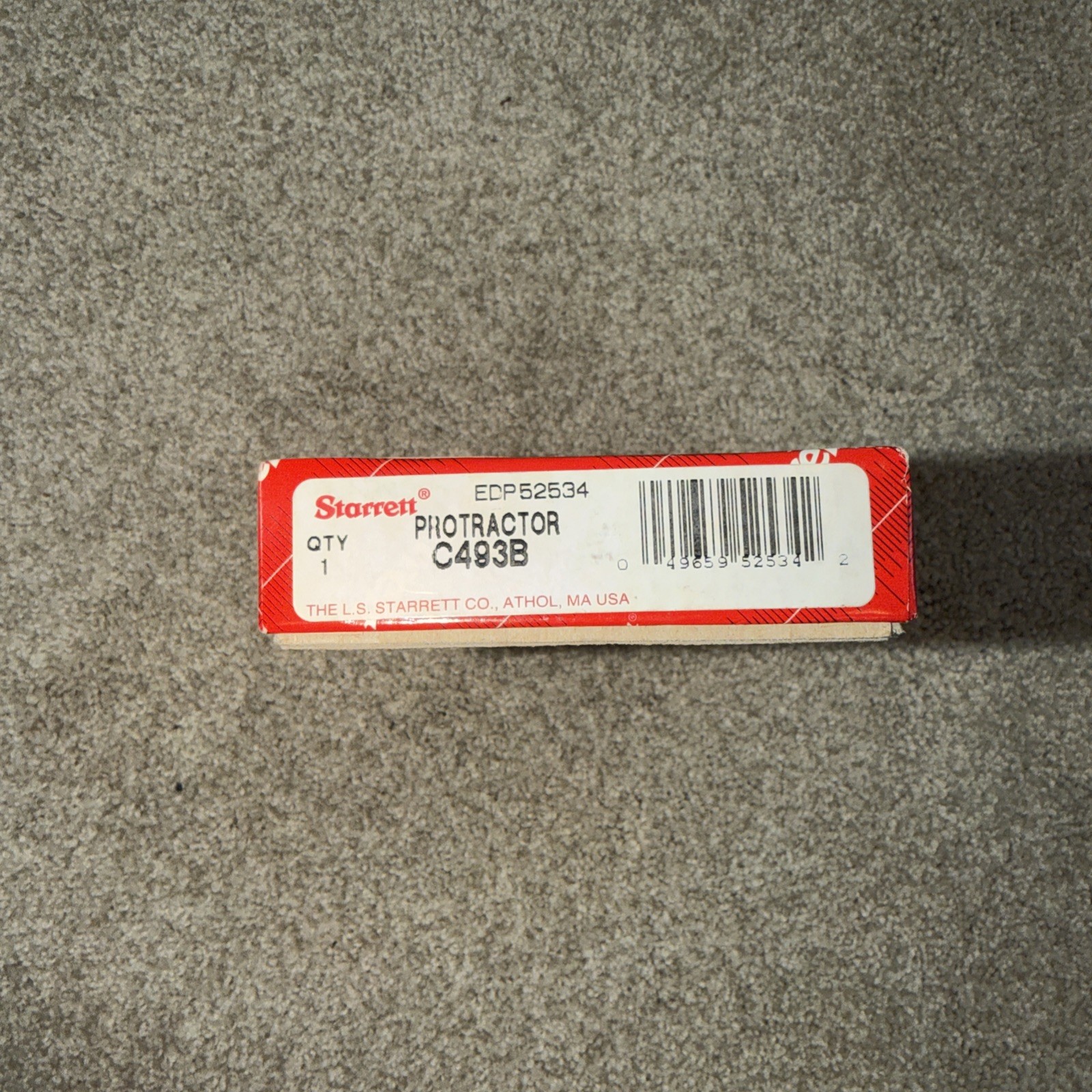 STARRETT No. C493B Satin Chrome Finish Steel Protractor/Depth Gage. USA Made!