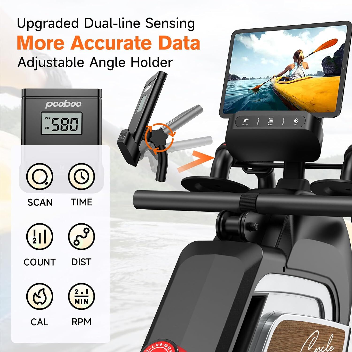 Indoor Magnetic Rowing Machine 14 Levels Quiet Resistance Dual Slide Rail Rower