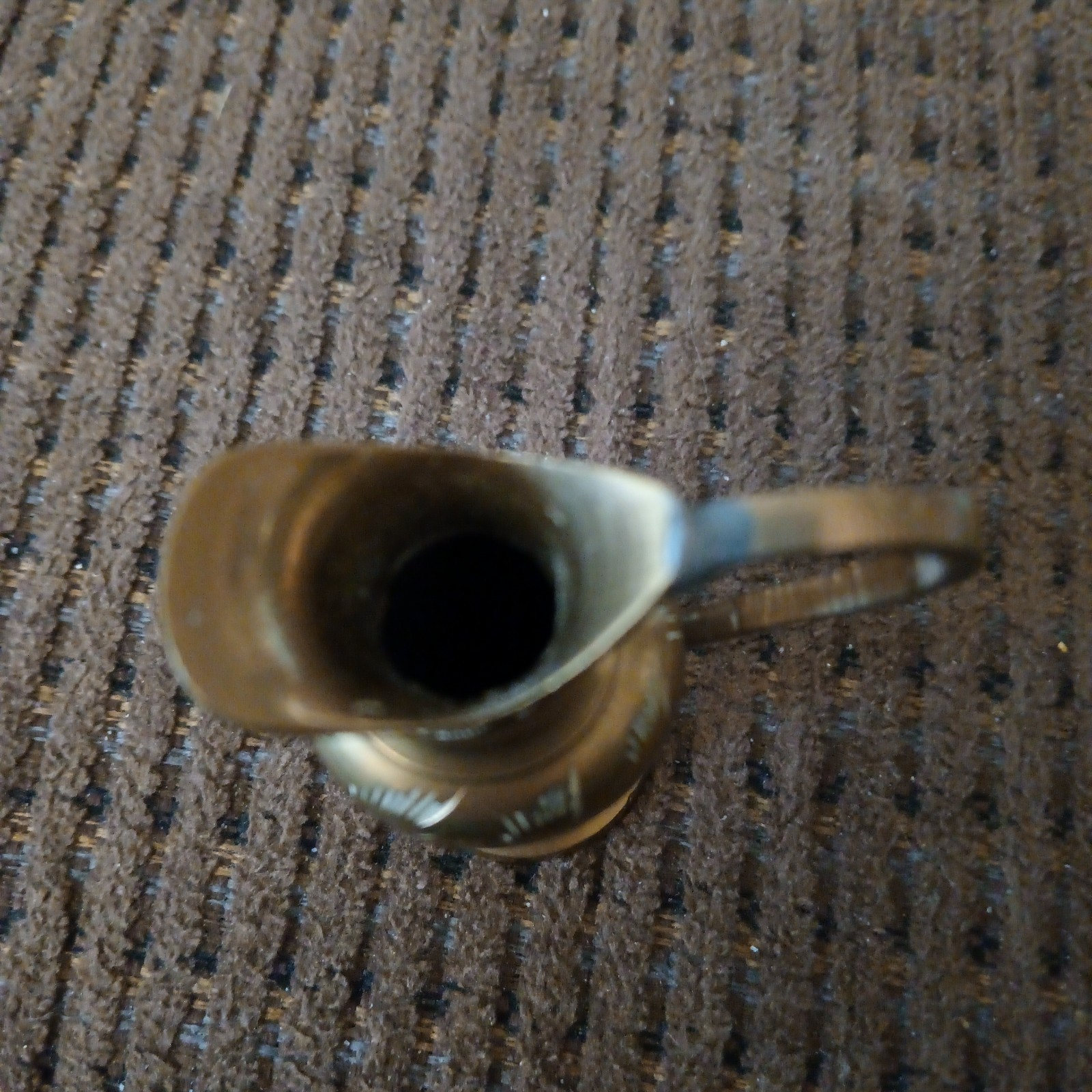 Vintage Brass Etched Mini Water Drink Pitcher 3 In.