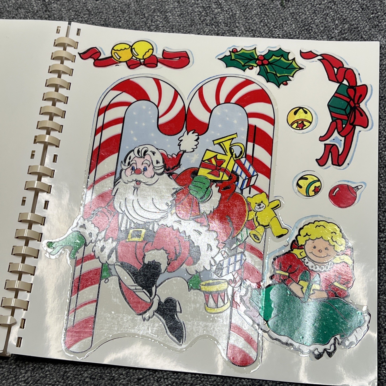 Vintage Current Inc Vinyl Clings Storage Book Holiday Stickers 1990s