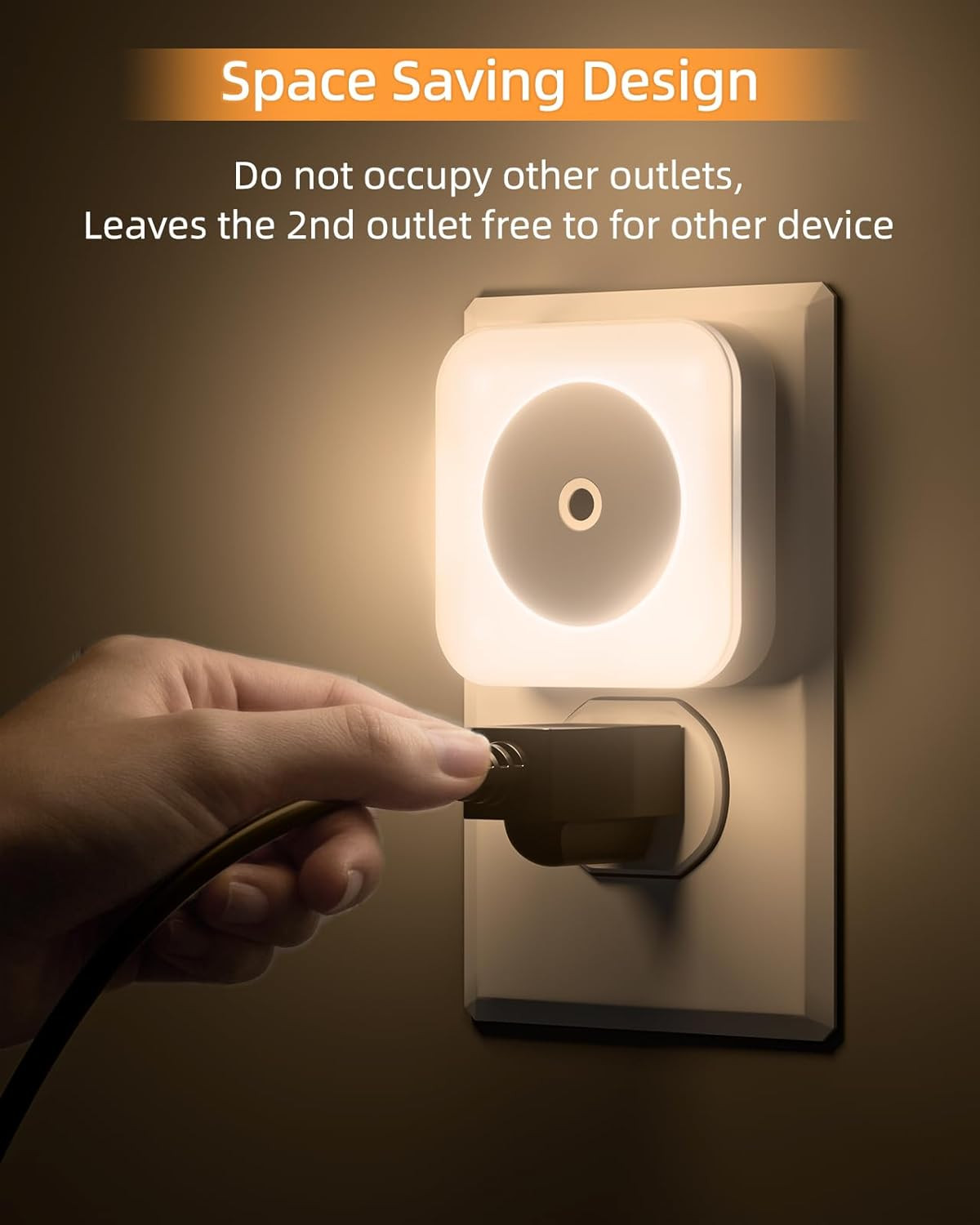 6-Pack LED Night Lights Plug into Wall,Bright Nightlight Auto-On/Off and Dimmabl