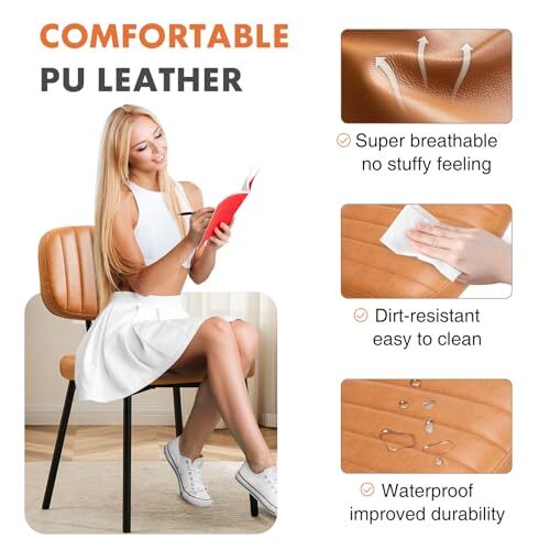 Dining Chairs Set of 4, Upholstered Mid Century Modern Kitchen Dining Room