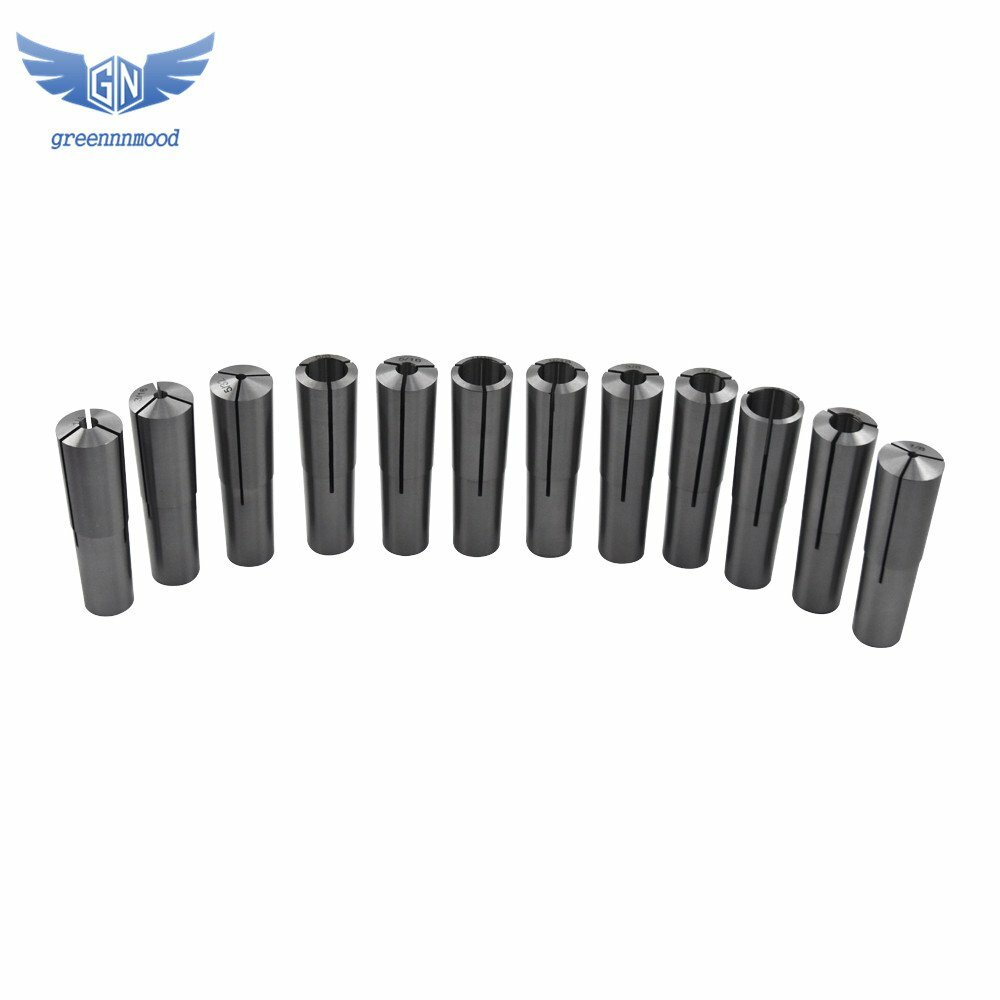 12 Pcs #3 Morse Taper Shank Collets 3MT MT3 1/8" - 3/4" Chuck Set