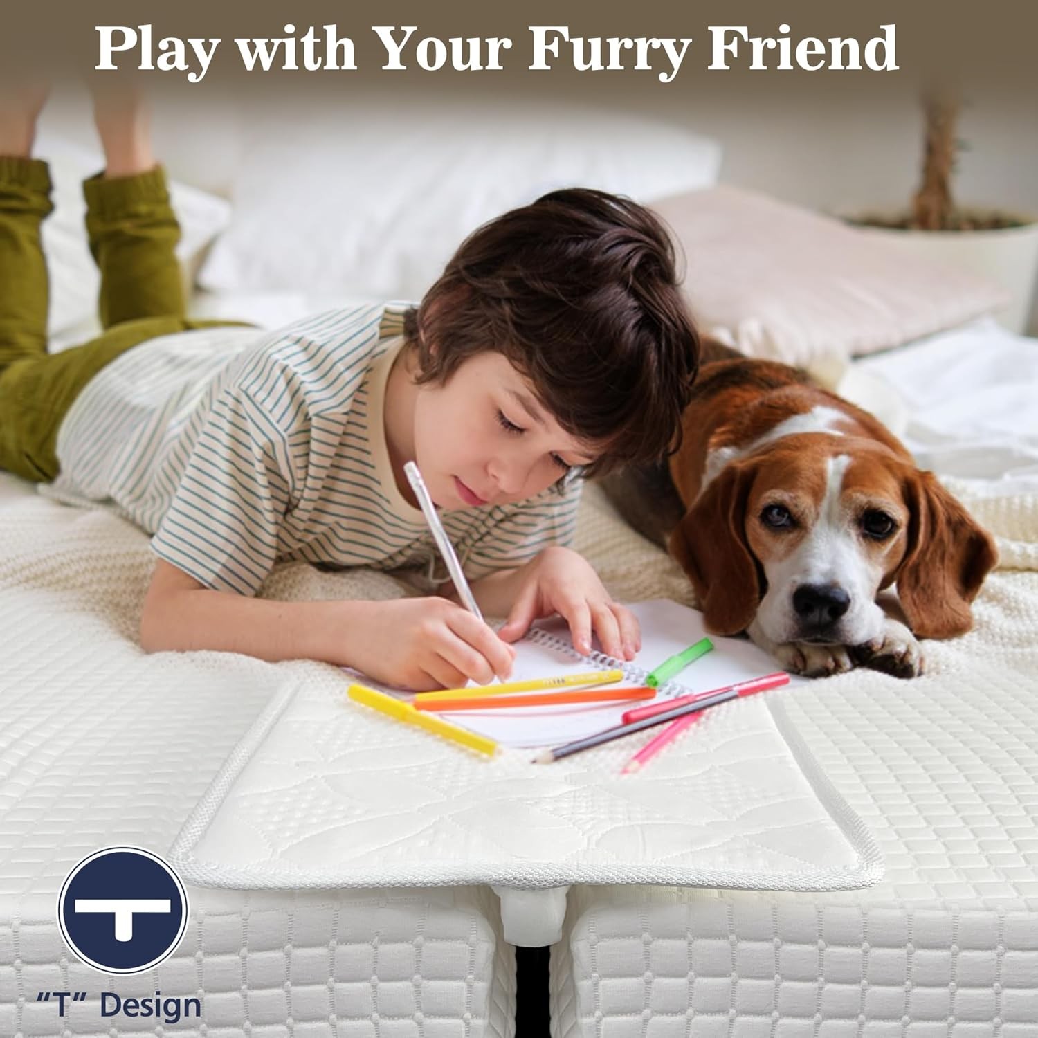 Bed Bridge Twin Size to King Size Bed, Memory Foam Waterproof Mattress Gap Fille