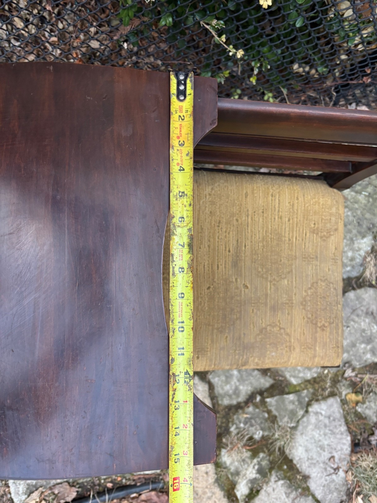 LOVELY!! ANTIQUE ART DECO ACCENT TELEPHONE TABLE GOSSIP BENCH CHAIR CURVED WOOD