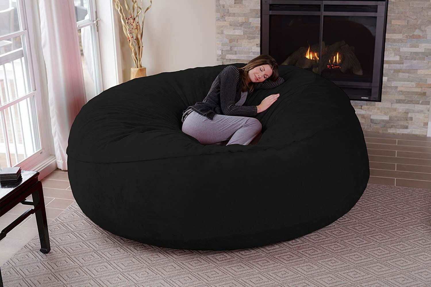 7FT Giant Bean Bag Sofa Living Room Chair Memory Soft Protect Cover No Filling