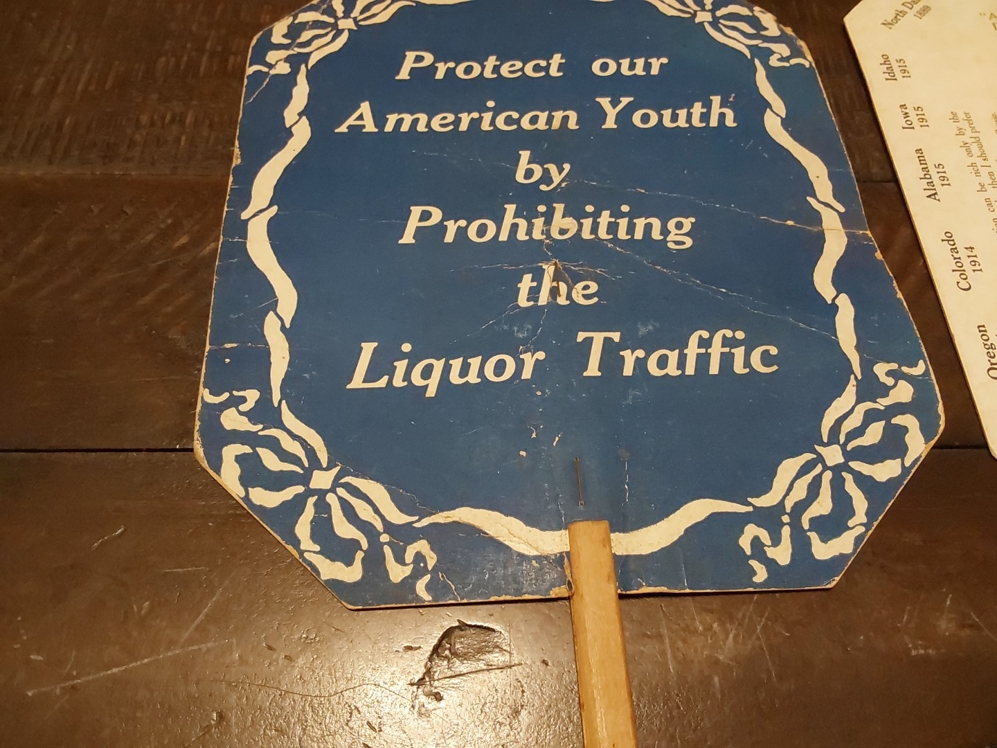 1916 2 Hand Fans WCTU Prohibition Anti Liquor "The World Is Going Dry"