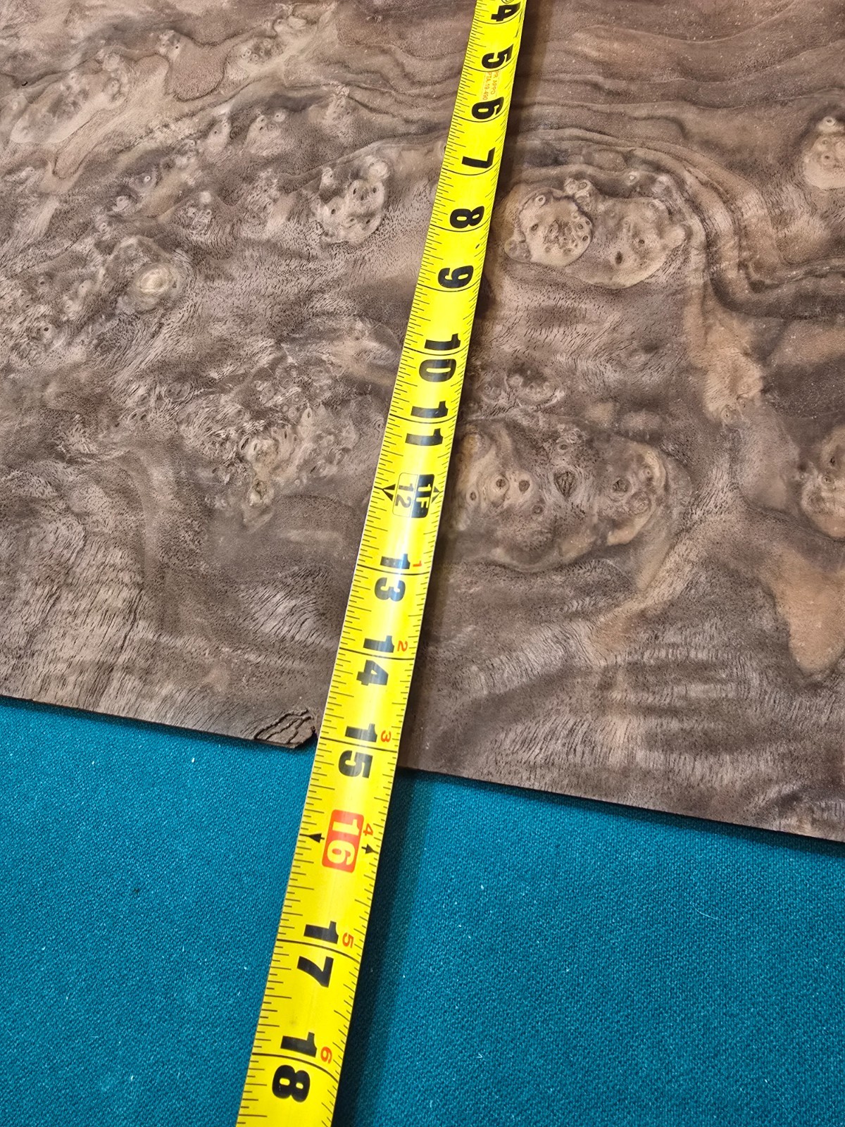 natural walnat burl wood veneer sheet 43" x 14,5" x 0,03