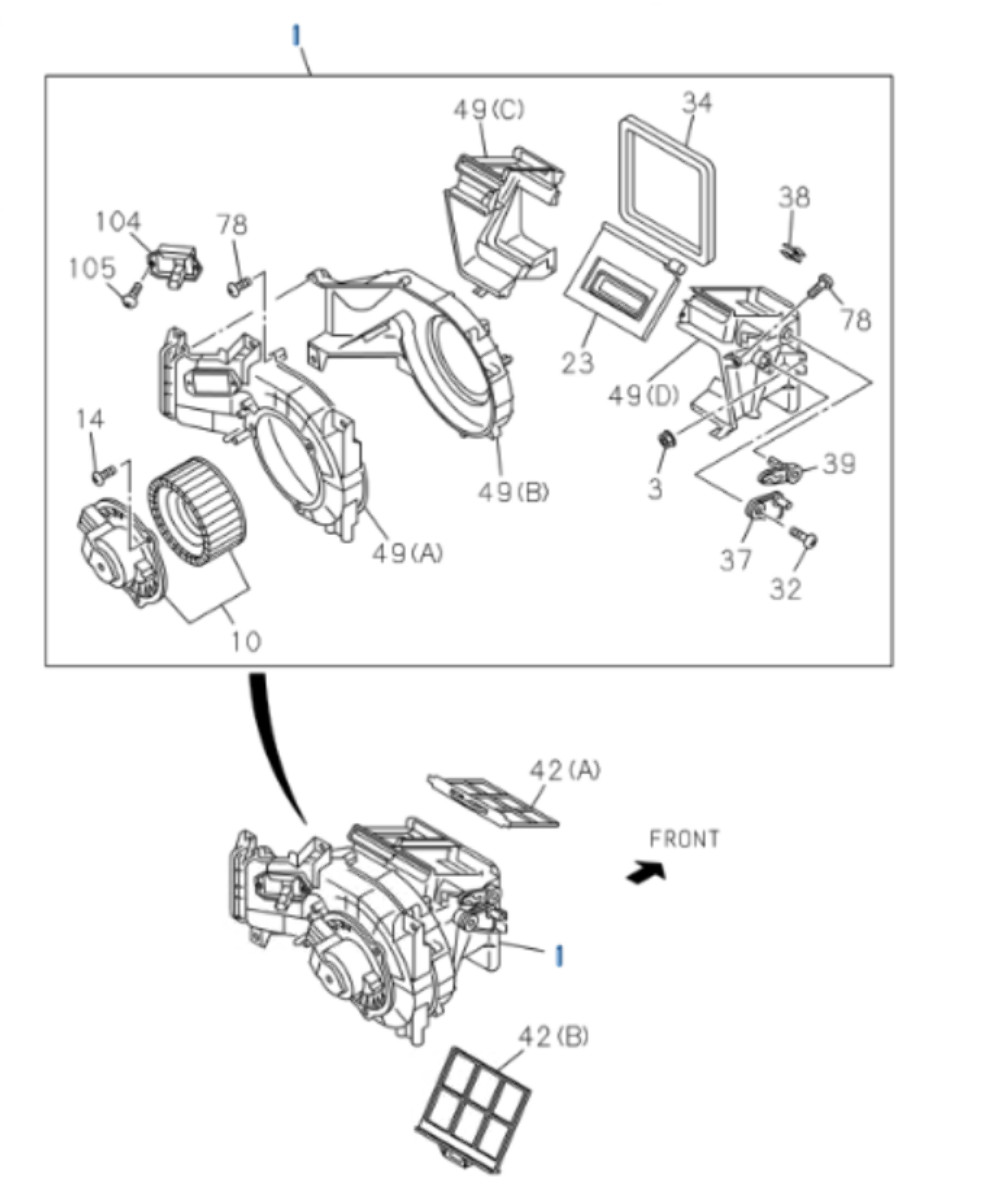 Heater Blower Fan Housing Assembly for ISUZU NRR NPR NPR-HD NQR 2007-2024 12V