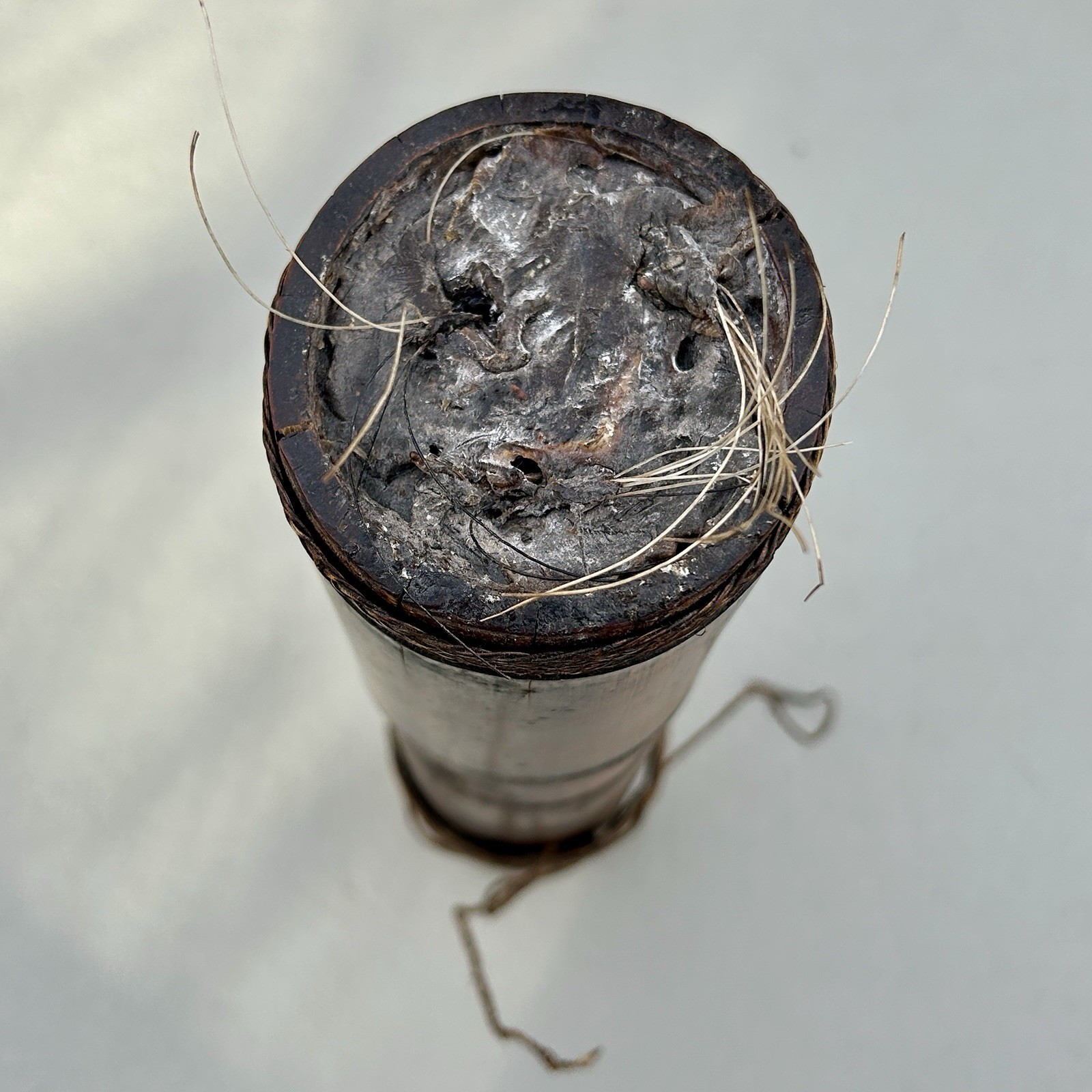 Borneo Dayak Bamboo Blowpipe Dart Quiver Tolor w/ 7 Darts Rattan 1960s Vintage