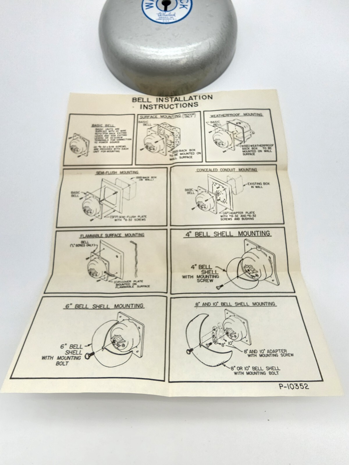 Brand New-Old Stock from 1975 Wheelock Signals Inc. Silver 6" Modular Alarm Bell