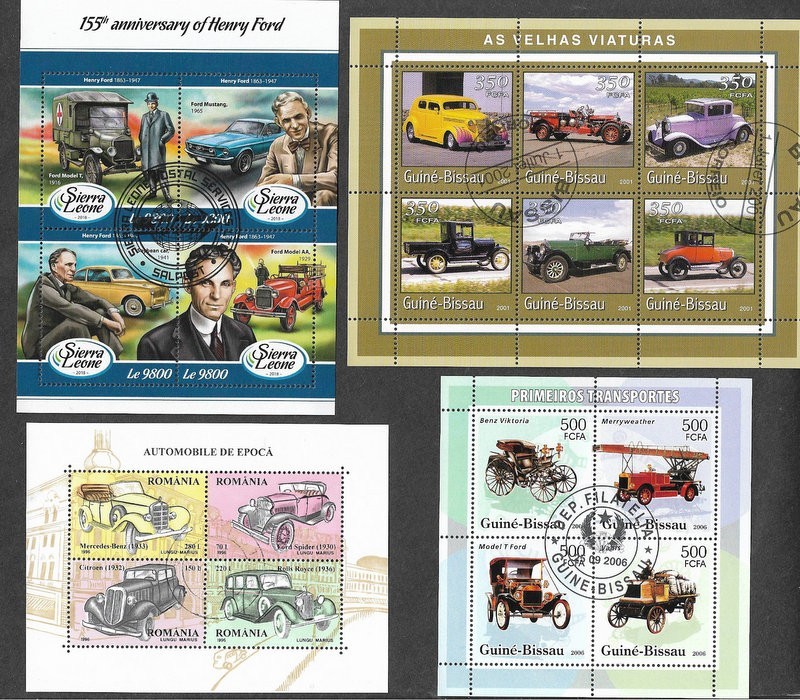 Cars and Motorised vehicles 200 all different stamps collection