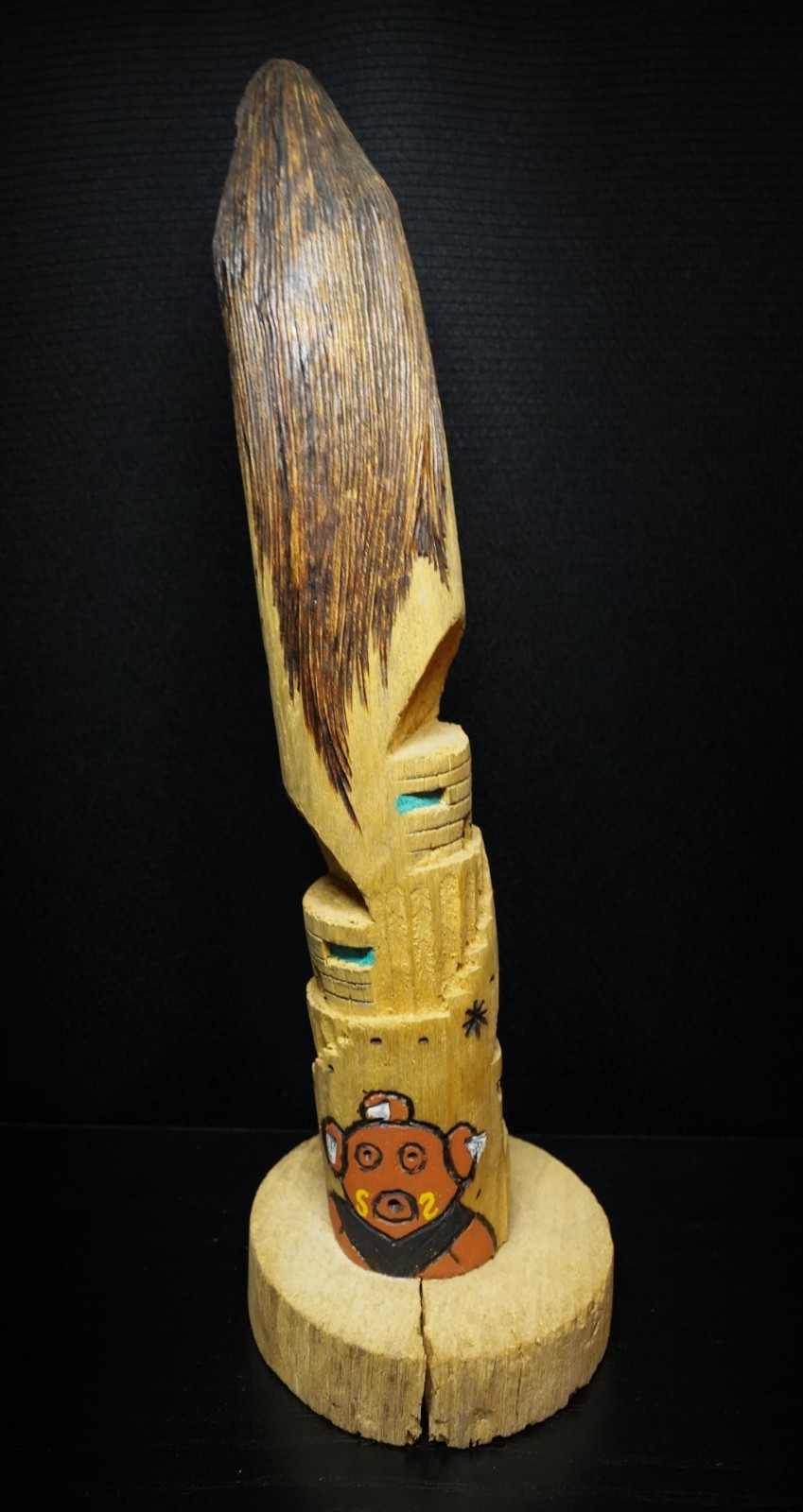 Signed Abeita Hopi Longhair Kachina 10" Mesa Style Katsina Carving
