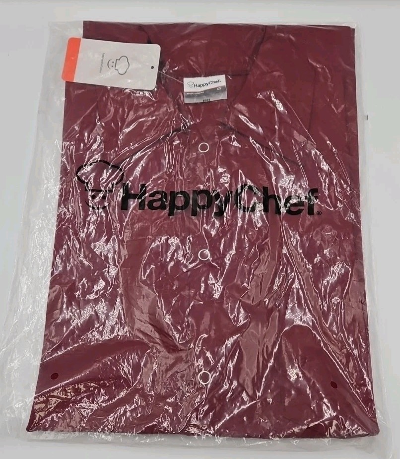 Happy Chef - 501 - Original Lightweight Kitchen Shirt - Burgundy - Size XS
