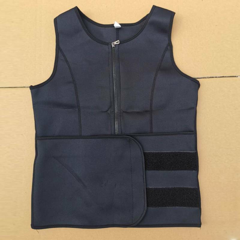 Men Sauna Thermo Sweat Waist Trainer Tank Top Vest Suit Body Shaper Belt Corset