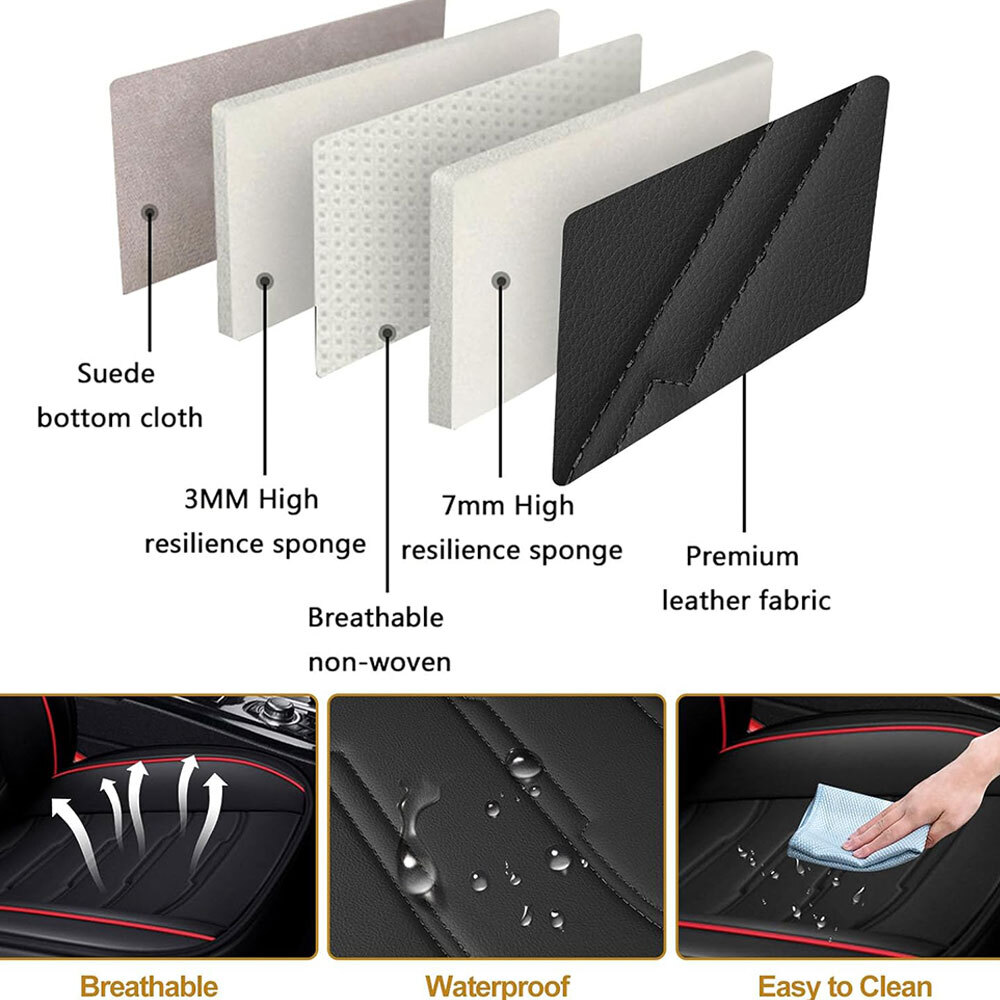 For Honda Civic Faux Leather Car 5 Seats Covers Full Set Front Rear Back Cover