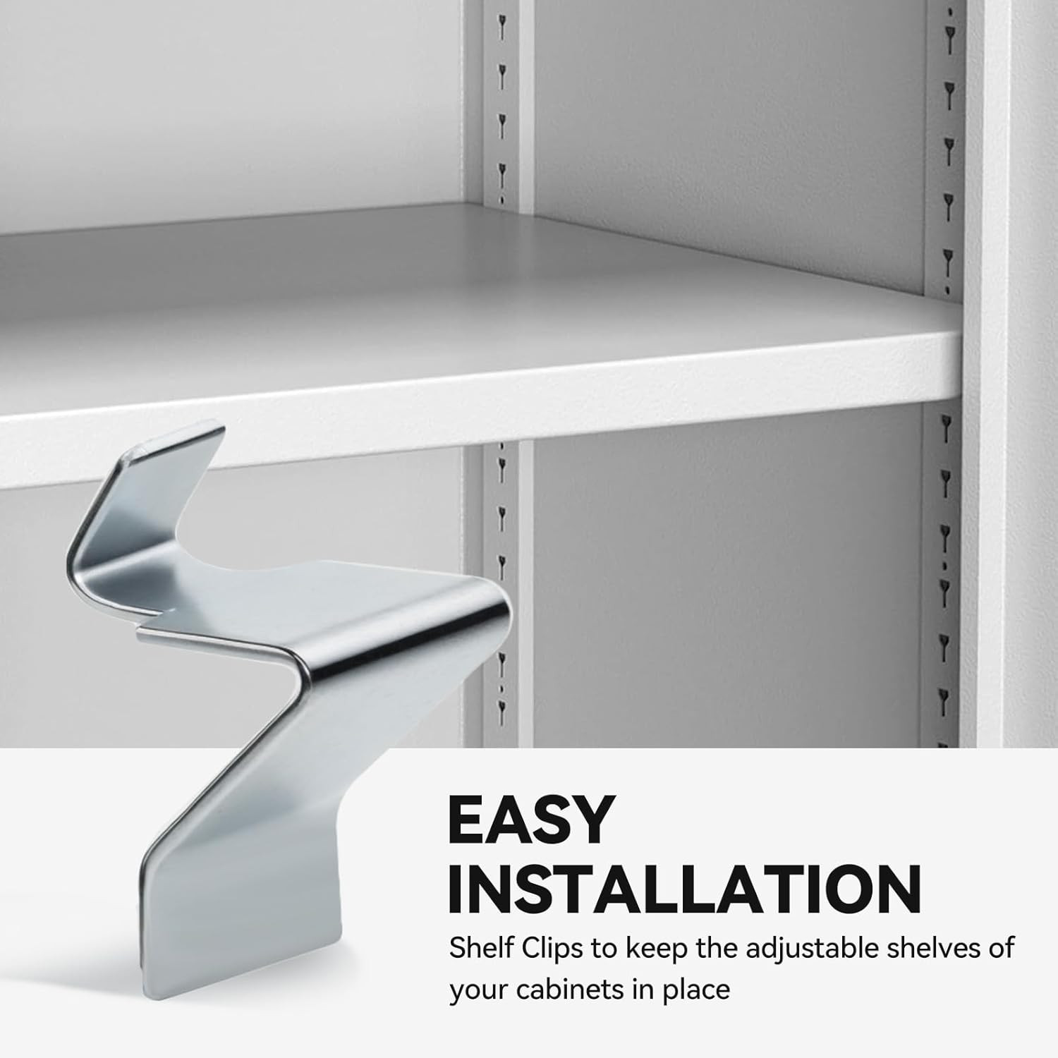 Metal Cabinet S-Clips 16 PCS Compatible with Sandusky and Other Cabinets