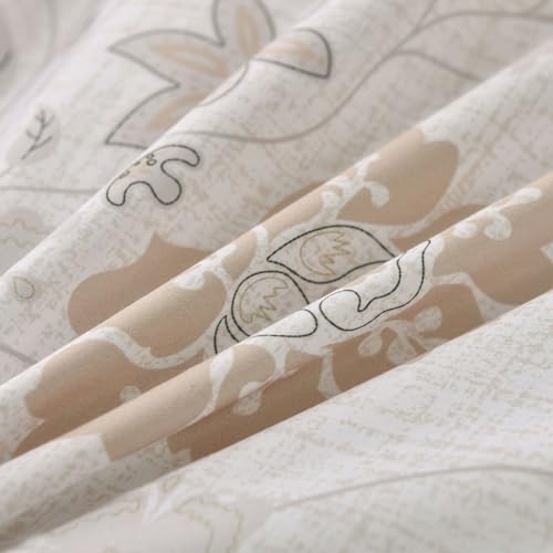 Comforter Set 7 Pieces Bed in a Bag Floral Geometric Patchwork Soft King Beige