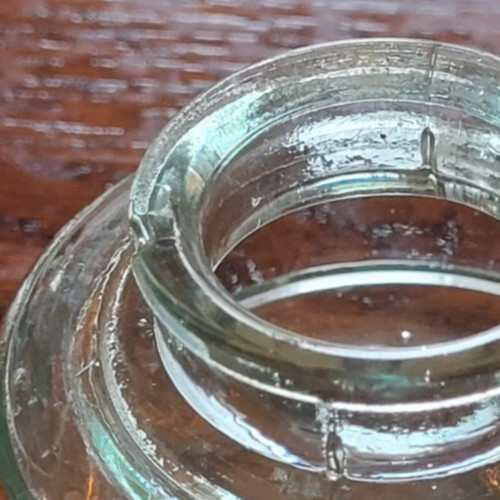 Antique Light Green Round Ink Bottle - Pat July 8 1895