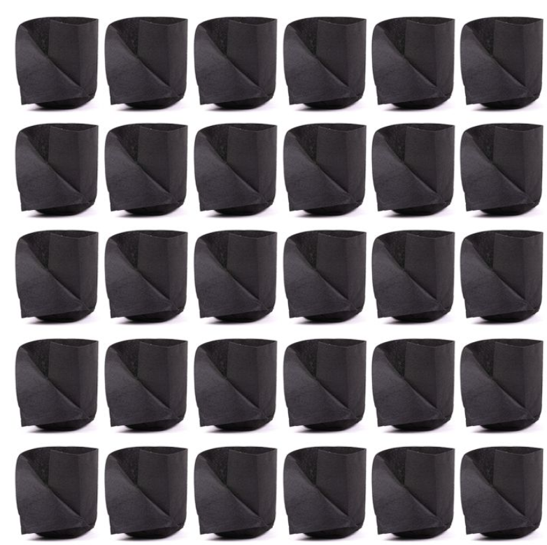 30 Basic 1/2-Gallon Basic Transplanter Grow Bags/Fabric Pots Black 6H x 5D