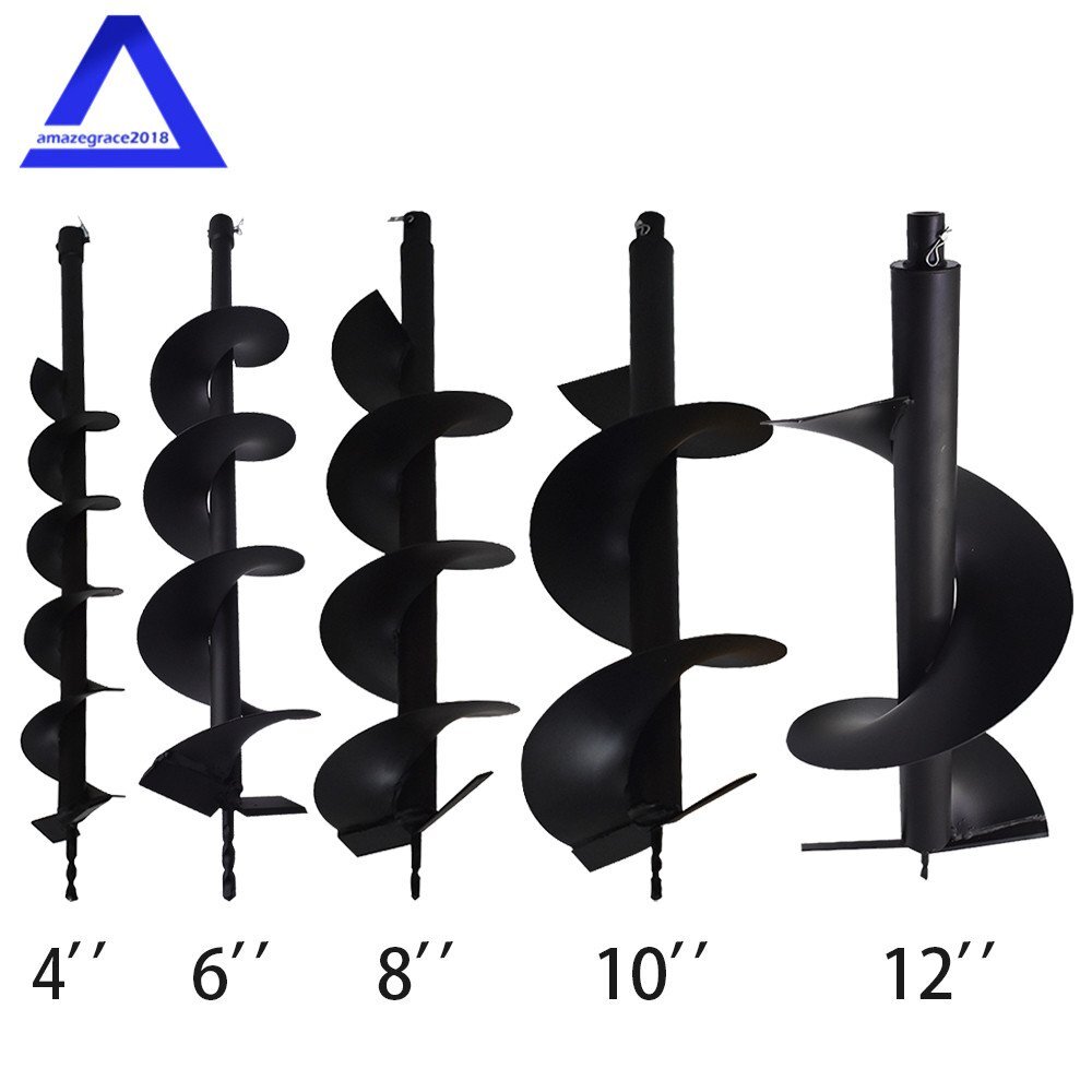 Earth Auger Drill Bits 4 6 8 10 12 Inch for Gas Powered Hole Digging
