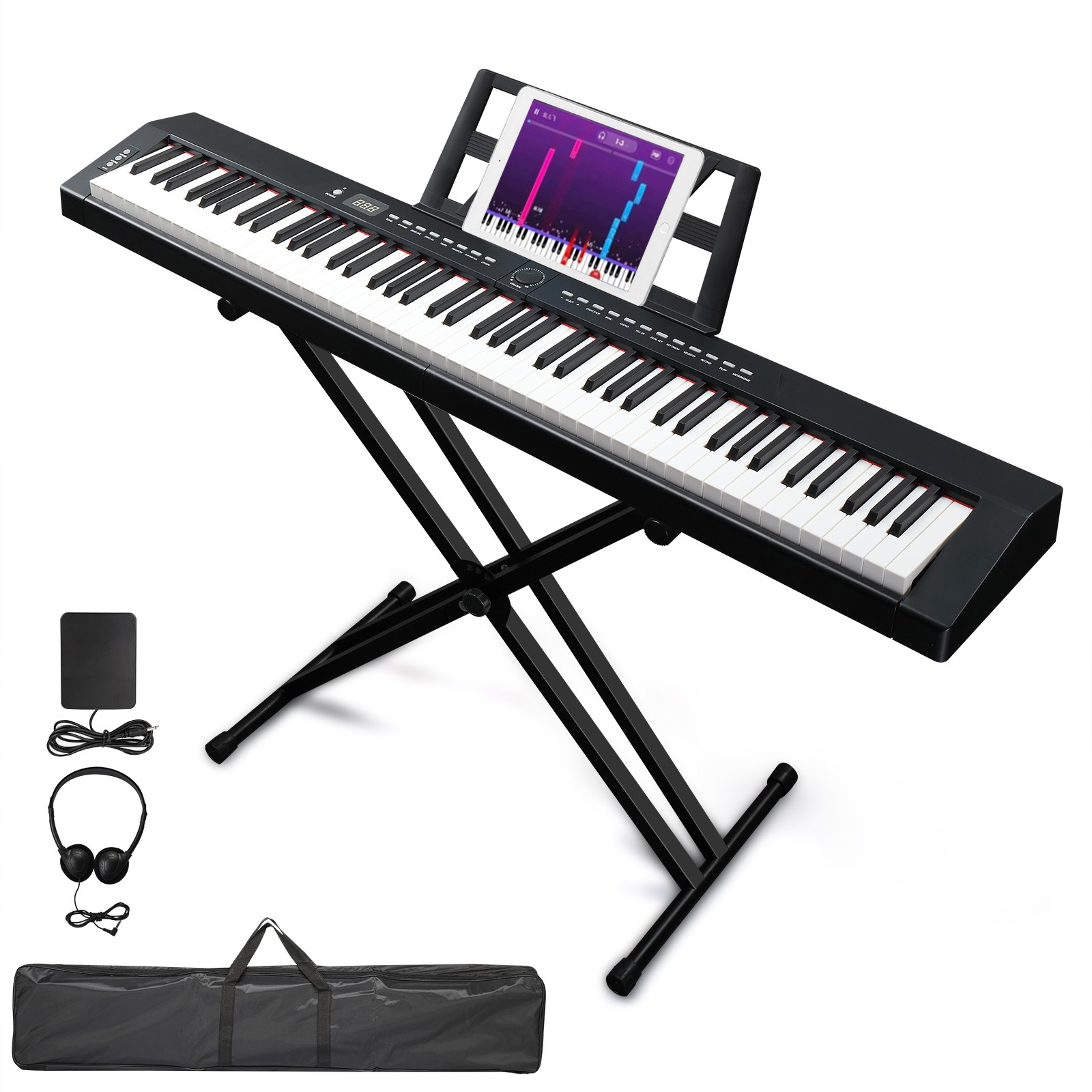 Ktaxon 88-Key Full Size Semi-Weighted Digital Piano Electronic Keyboard,Bag