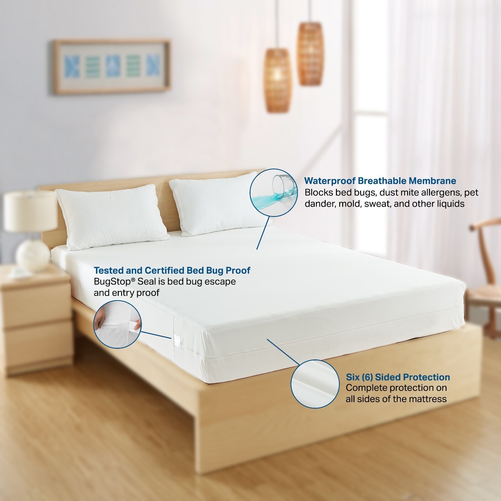 Hybrid Stretch Bed Bug and Allergy Proof Zippered Mattress Protector