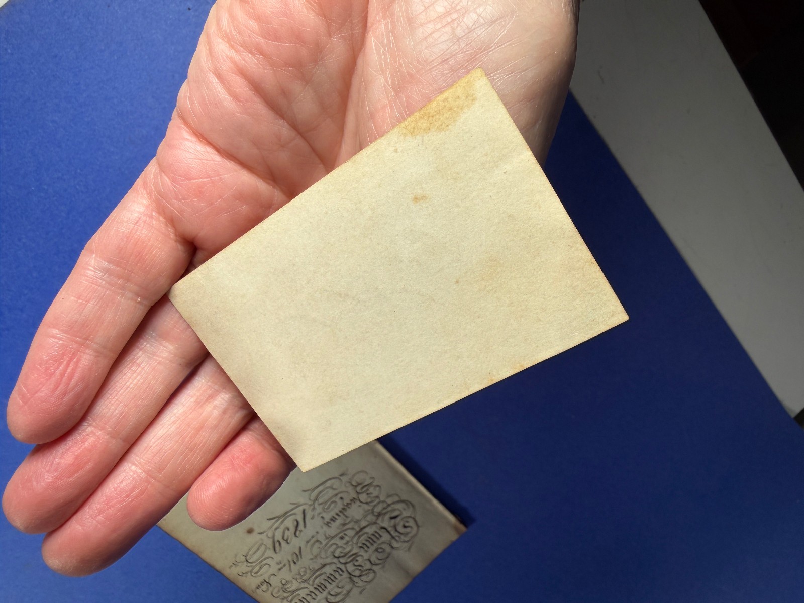 1839 GEORGIAN ANTIQUE HANDWRITTEN BOOK PAGE PENMANSHIP FOLK ART CALLIGRAPHY CARD