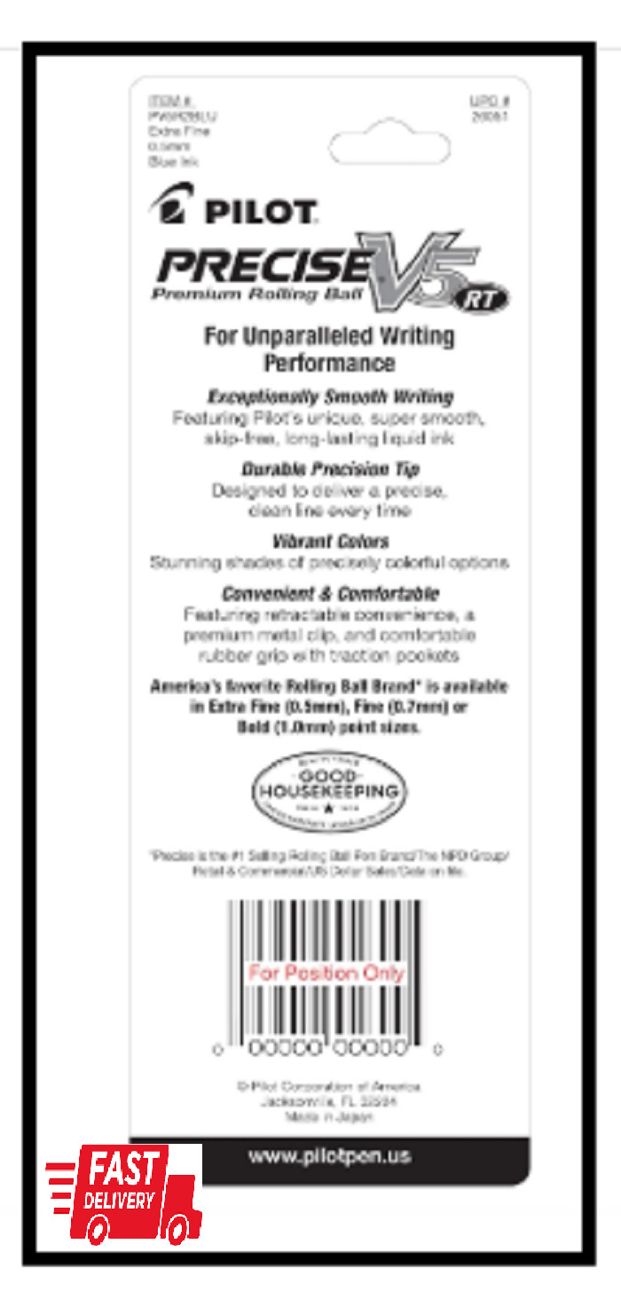 PILOT Precise V5 RT Refillable & Retractable Liquid Ink Rolling Ball Pens, Extra