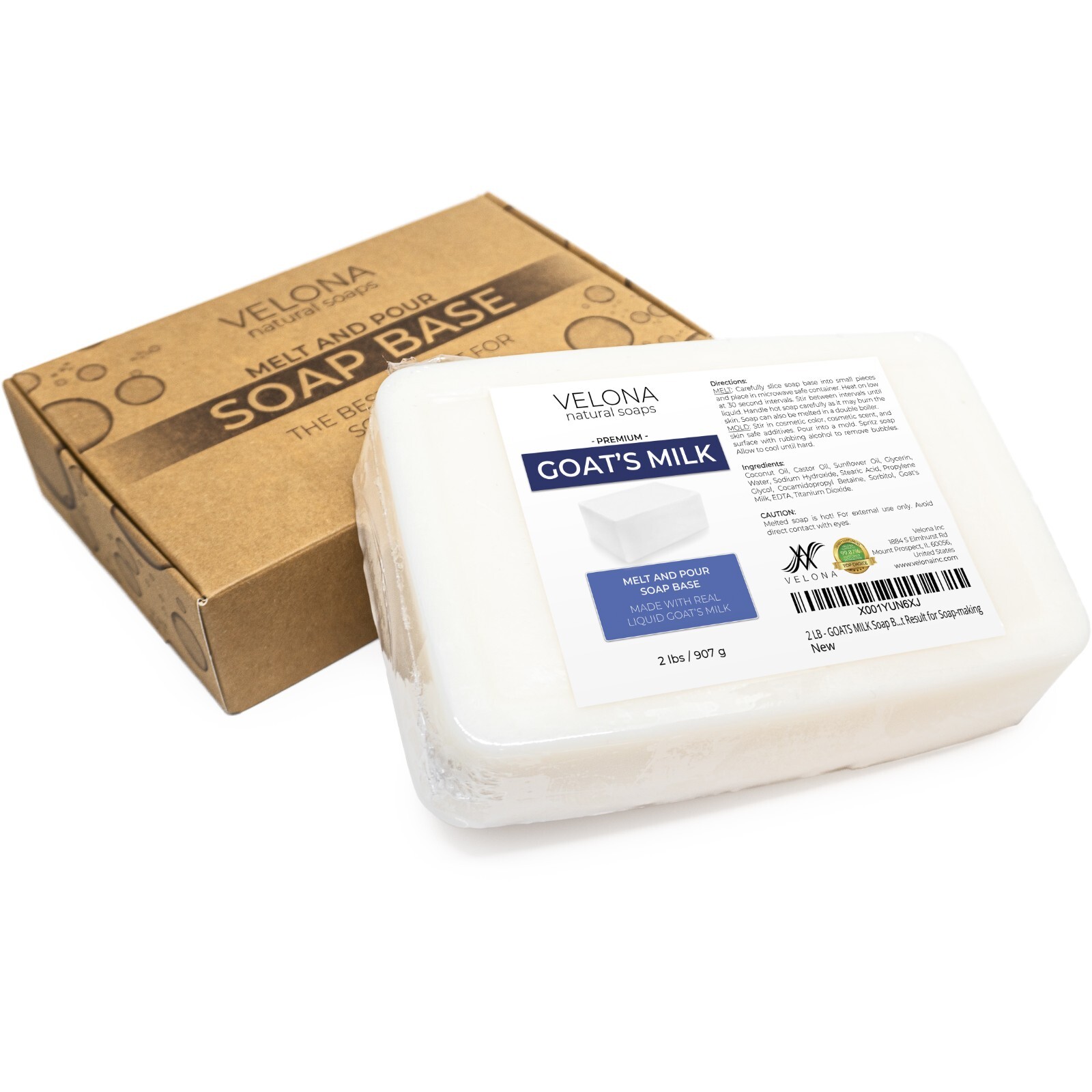 2,5,10,25 LB - GOATS MILK Soap Base by Velona | SLS/SLES free | Melt and Pour