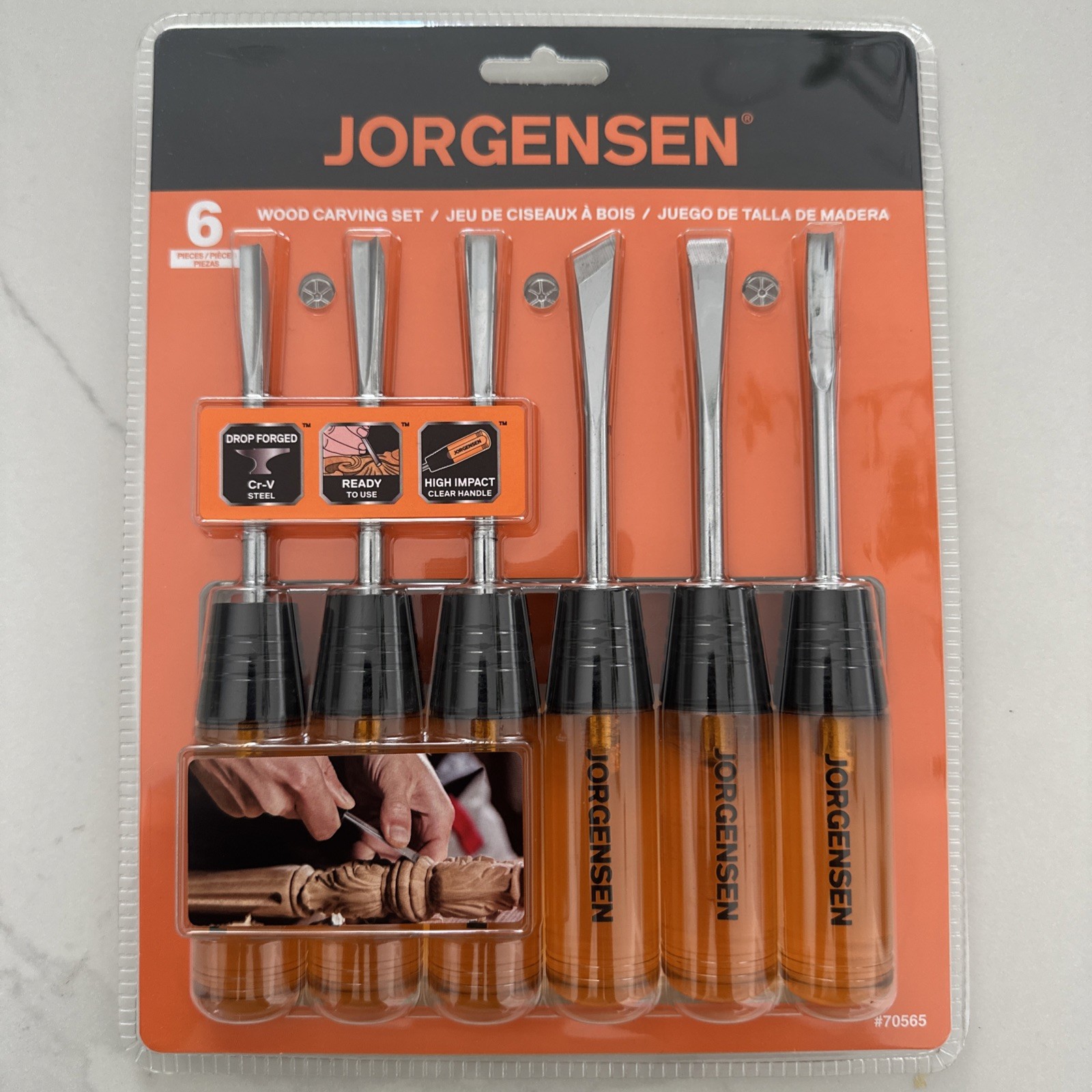 Jorgensen Wood Carving Tools 6 Pc Basic Wood Carving Set Acetate Handle - New