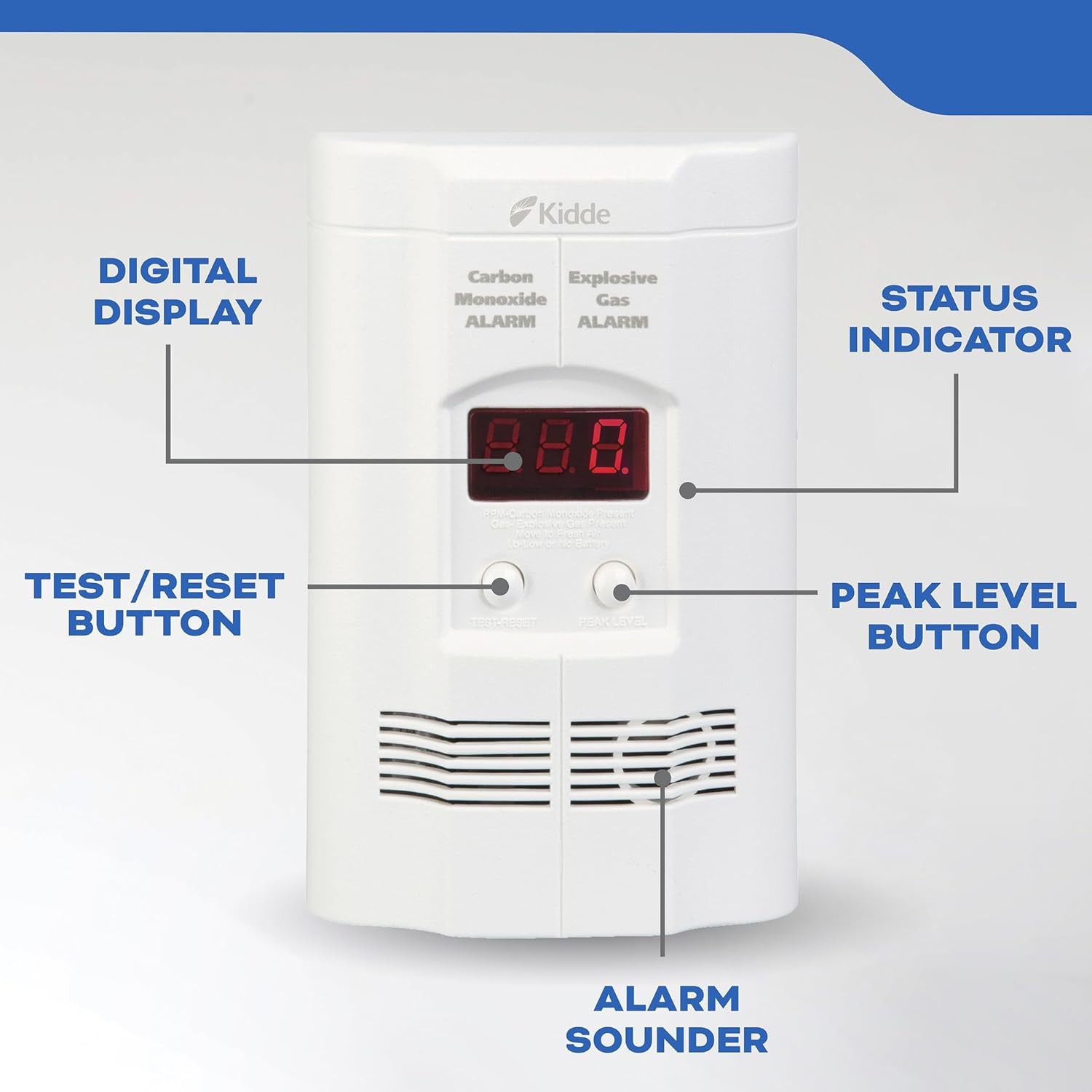 Kidde KN-COEG-3 Explosive Gas Alarm Carbon Monoxide Alarm Detector with Battery